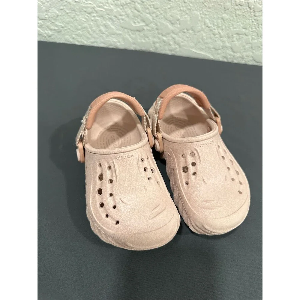 Crocs Echo Clog Girls US 8 Pink Slip-On Clogs Adjustable Heel Strap